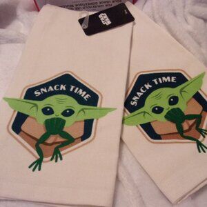 Disney Star Wars The Child Snack Time Kitchen Dish Towel 2 PACK New with tags